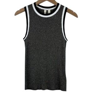 Anthropologie Metallic Knit Sleeveless Top